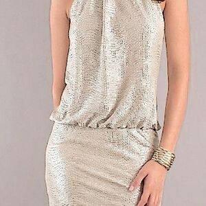 Laundry By Shelli Segal Strapless Gold Dress